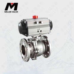 進(jìn)口氣動三片式法蘭球閥