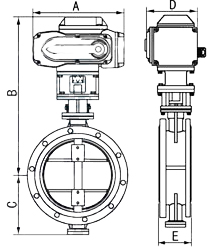 進(jìn)口電動法蘭硬密封蝶閥尺寸